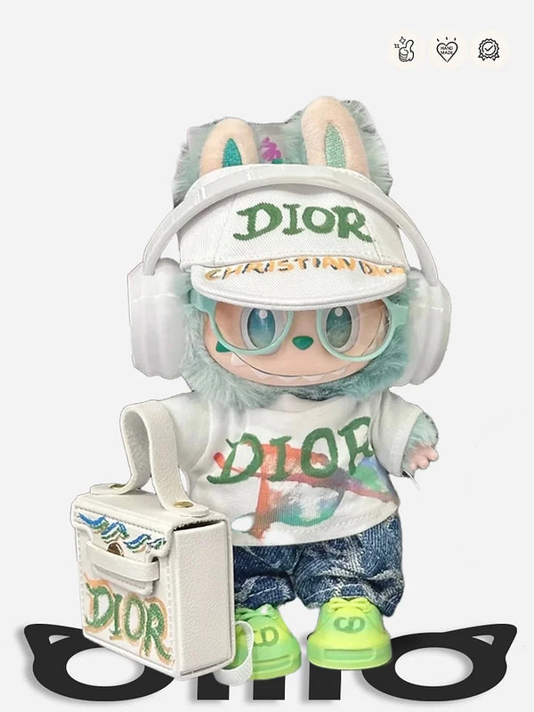 Labubu Clothes Dior Green - Accent Graffiti Style Outfit