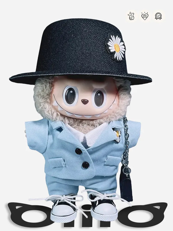 LABUBU Clothes G-Dragon Blue Daisy Suit