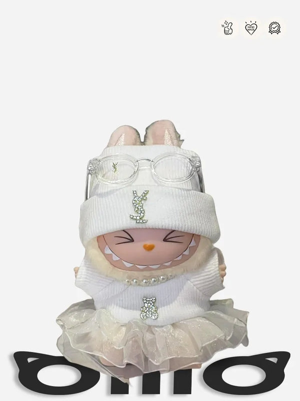 LABUBU Clothes YSL Sparkling White Outfit