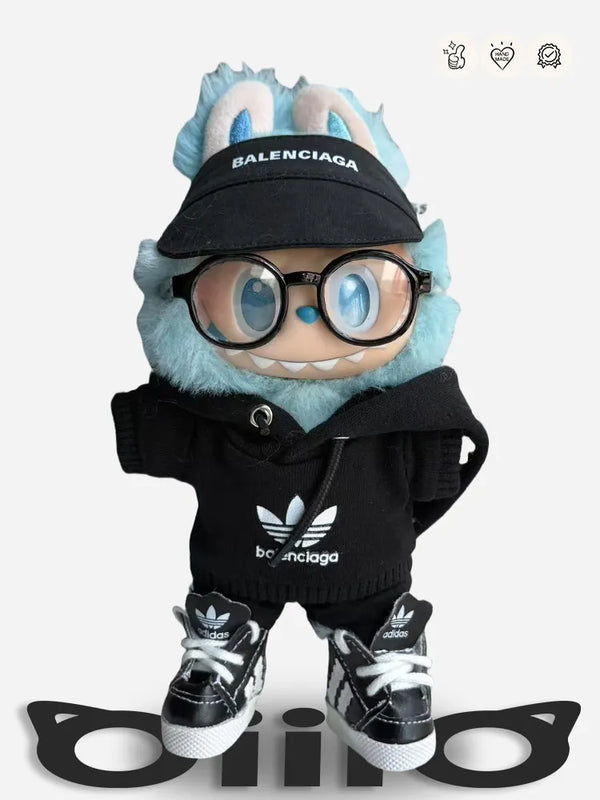 LABUBU Clothes Balenciaga Black Street Set