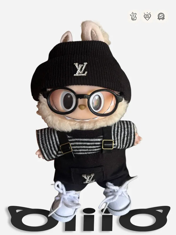 LABUBU Clothes LV Black Overalls