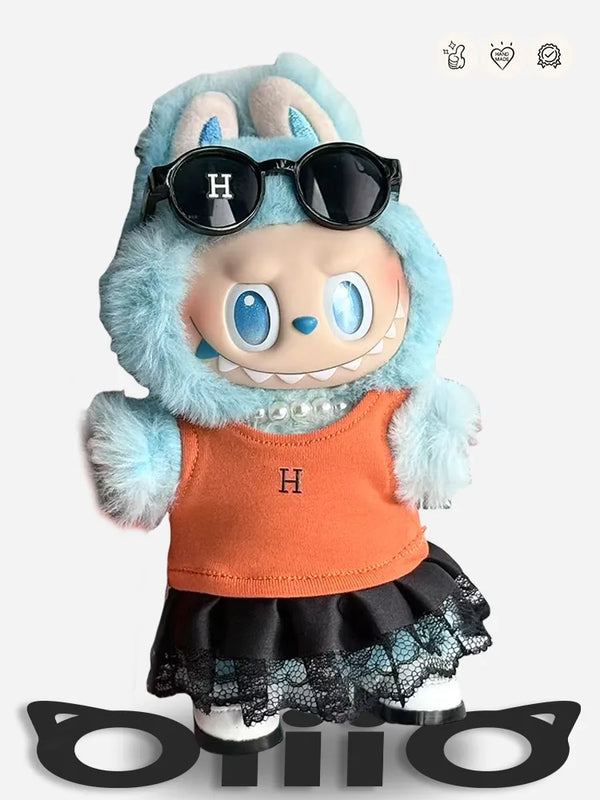 LABUBU Clothes Hermes Vibrant Orange Outfit