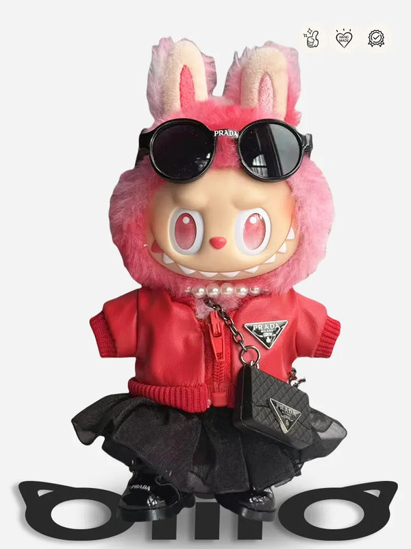 LABUBU Clothes Prada Stylish Red Jacket Outfit