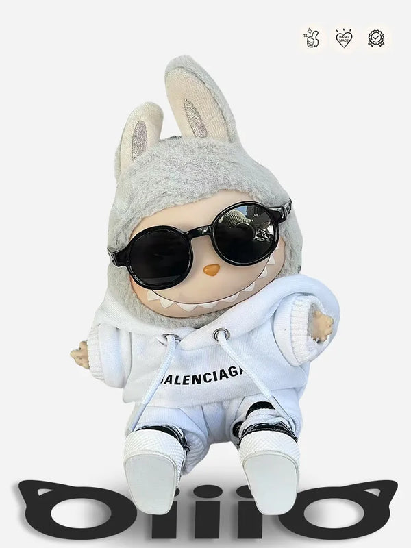 LABUBU Clothes Balenciaga Stylish White Hooded Outfit