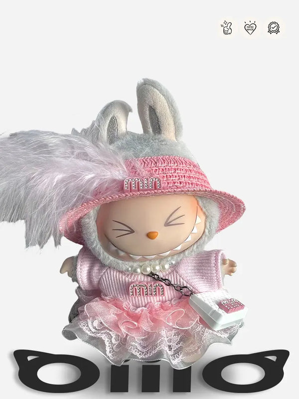 LABUBU Clothes Miu Miu Elegant Pink Outfit
