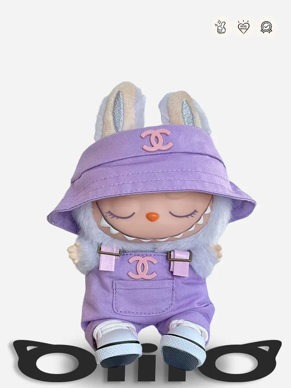 LABUBU Clothes Chanel Purple Overalls Outfit