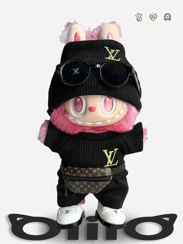 LABUBU Clothes Black LV Sweater