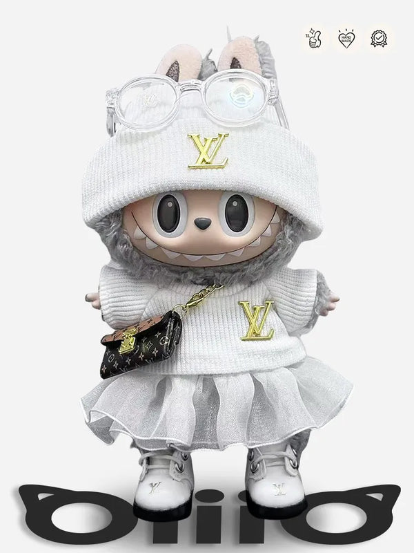 LABUBU Clothes LV White Monogram Ballet