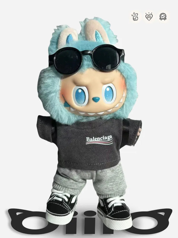 LABUBU Clothes Balenciaga Cool Grey Ensemble