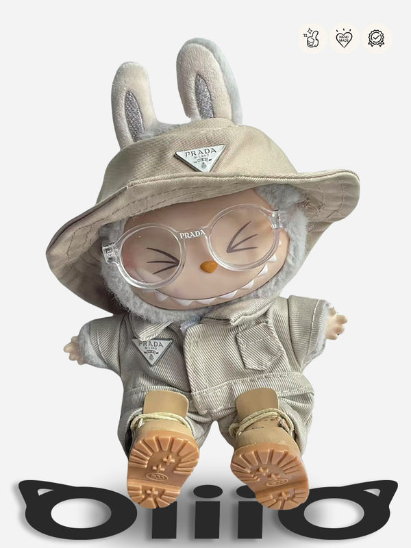 LABUBU Clothes Prada Beige Utility Set