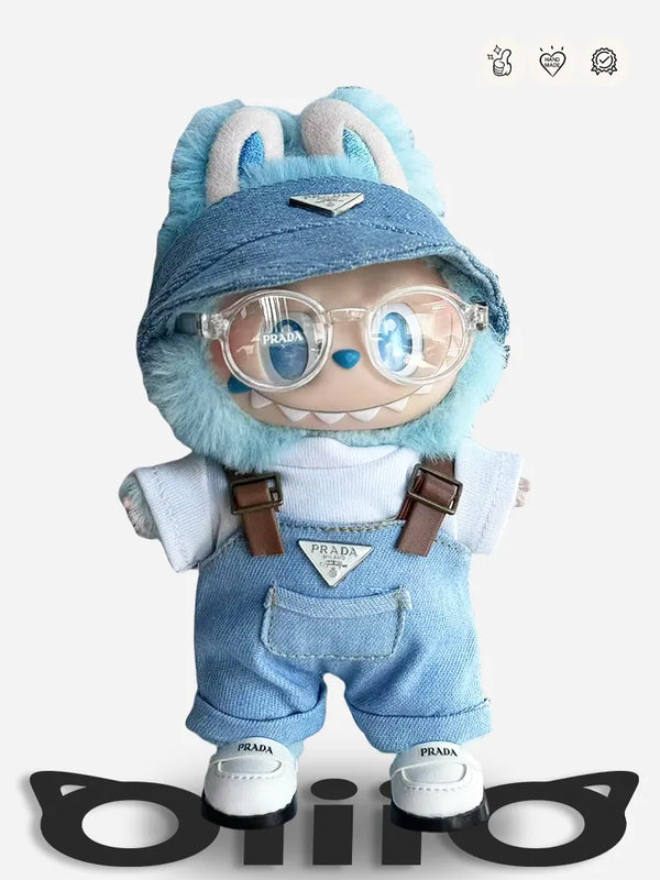 LABUBU Clothes Prada Denim & Pastel Set