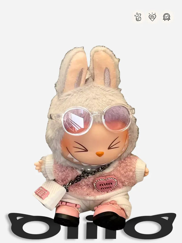 LABUBU Clothes Miu Miu Furry Vest & Pant Set