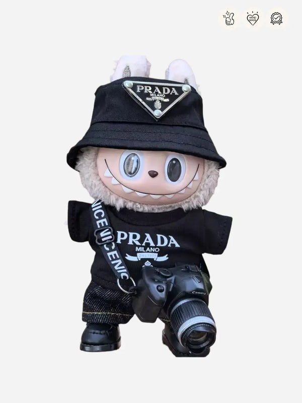LABUBU Clothes Prada Photographer Black T-shirt
