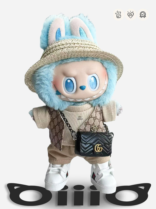 LABUBU Clothes Gucci Chic Straw Hat Outfit