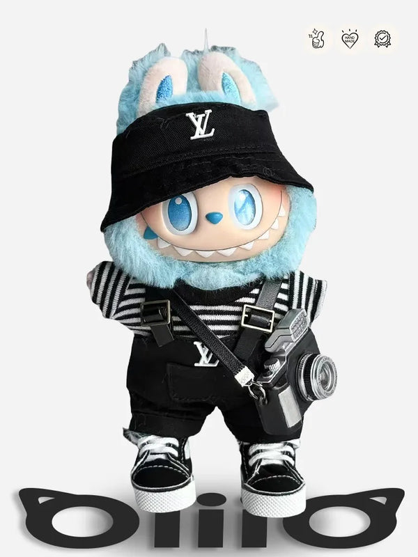 LABUBU Clothes  LV Black Overalls (with camera)