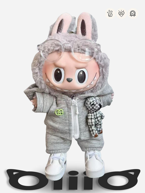 LABUBU Clothes Gucci Cozy Hooded Teddy Jumpsuit Ensemble