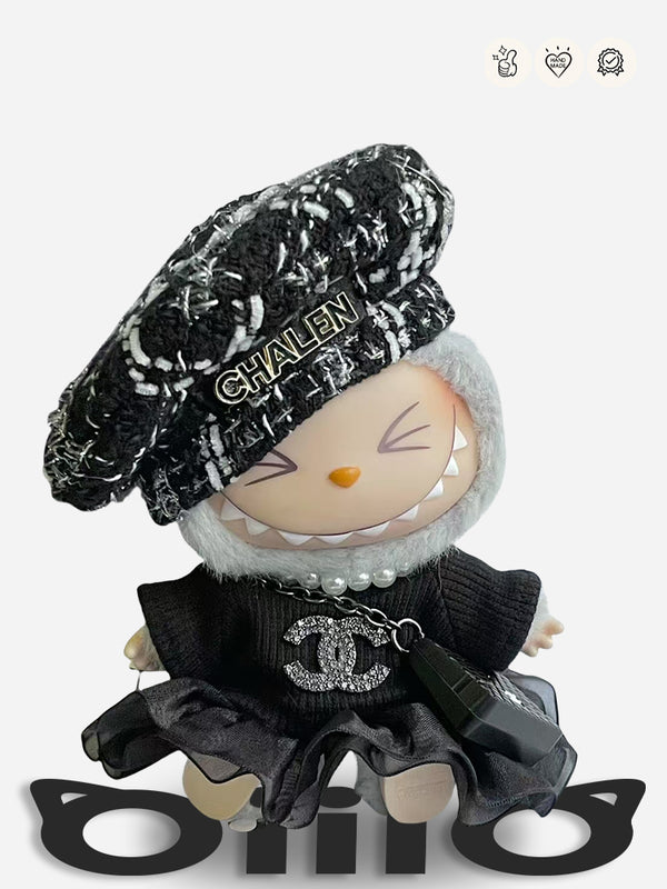 LABUBU Clothes Chanel Black Classic Outfit