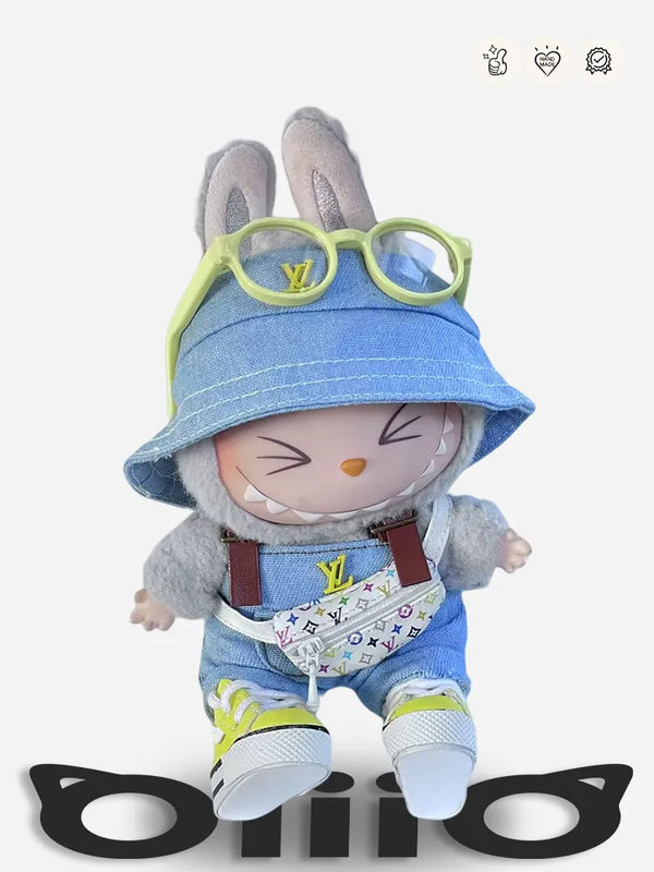 LABUBU Clothes LV Blue Overalls