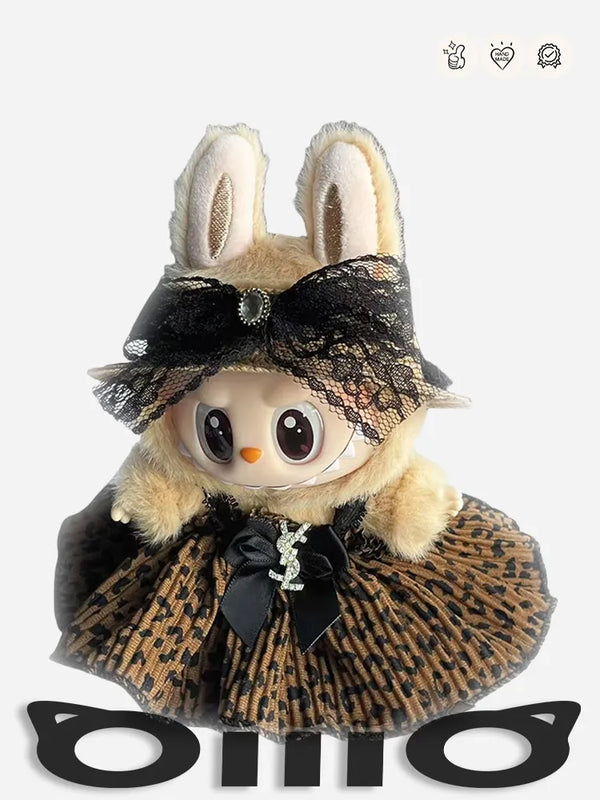 LABUBU Clothes YSL Elegant Leopard Outfit