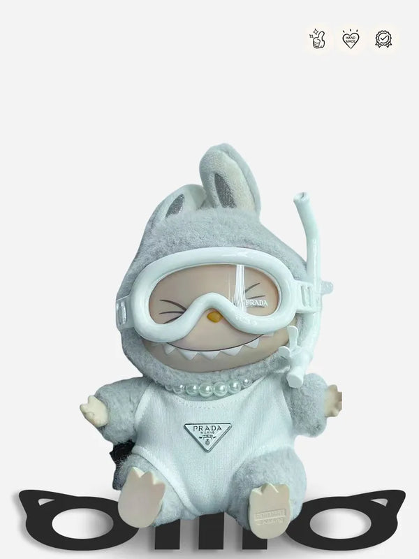 LABUBU Clothes Prada White Diving - inspired Ensemble