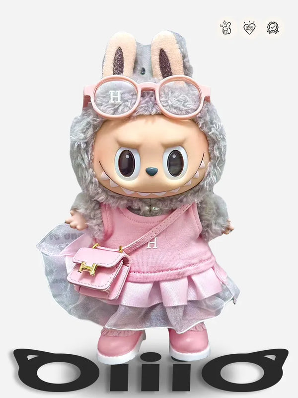 LABUBU Clothes Hermes Sweet Pink Outfit
